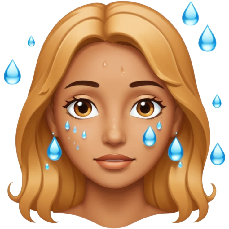 Water on female face emoji