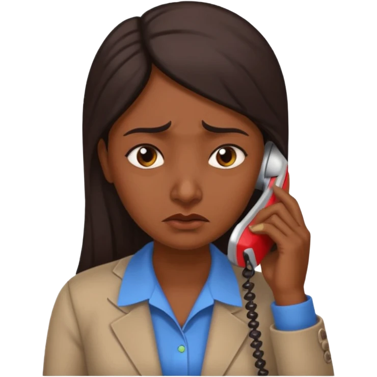 generate an indian female teacher calling. looking upset emoji