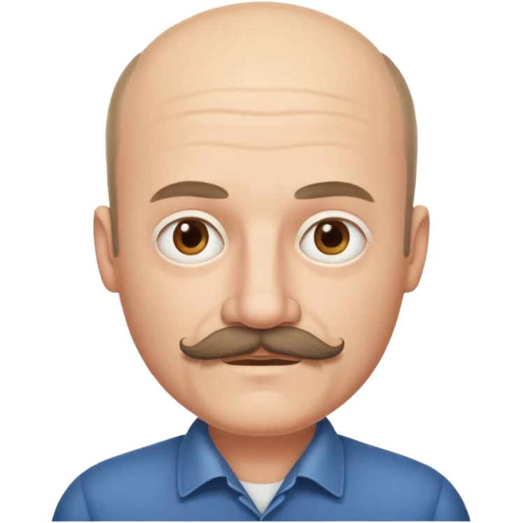 White man mustache balding emoji