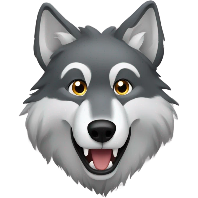 wolf saying skibidi emoji