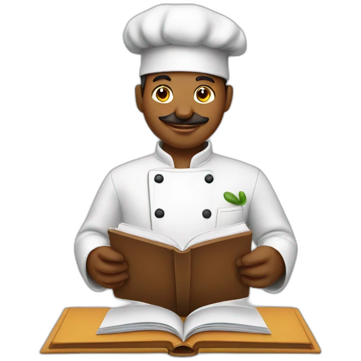 chef reading recipe book emoji