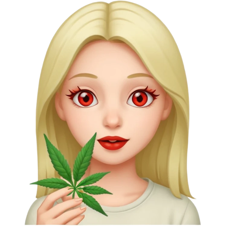 Girl happy smelling marijuana  emoji