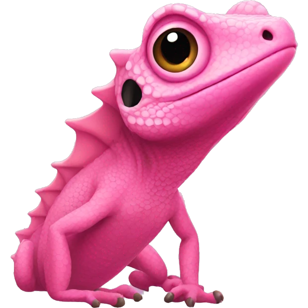 a lizard in pink emoji