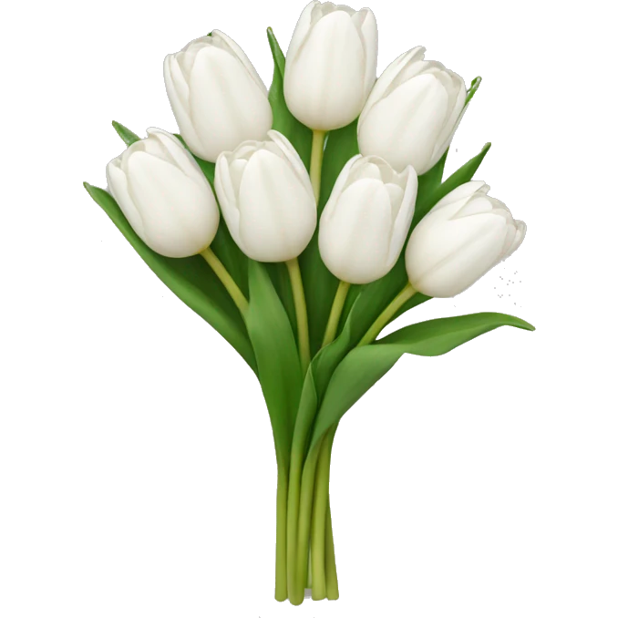 white tulip bouquet  emoji