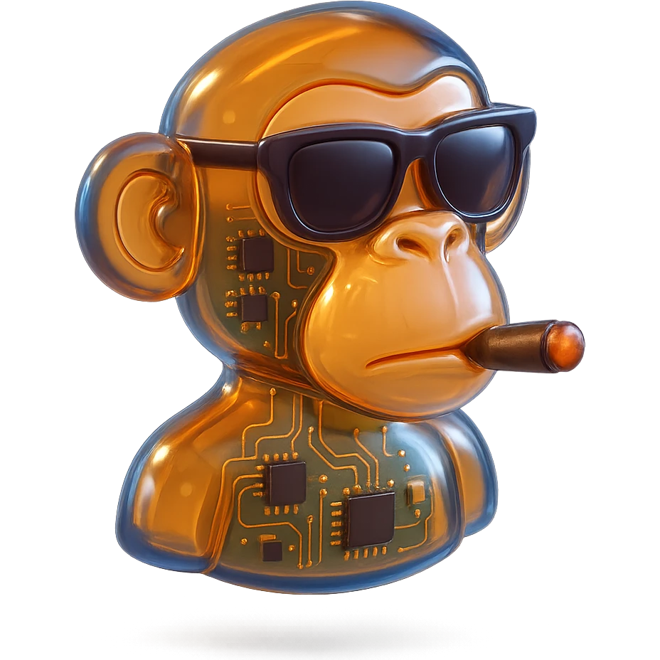 monkey with cigar wearing sunglasses emoji