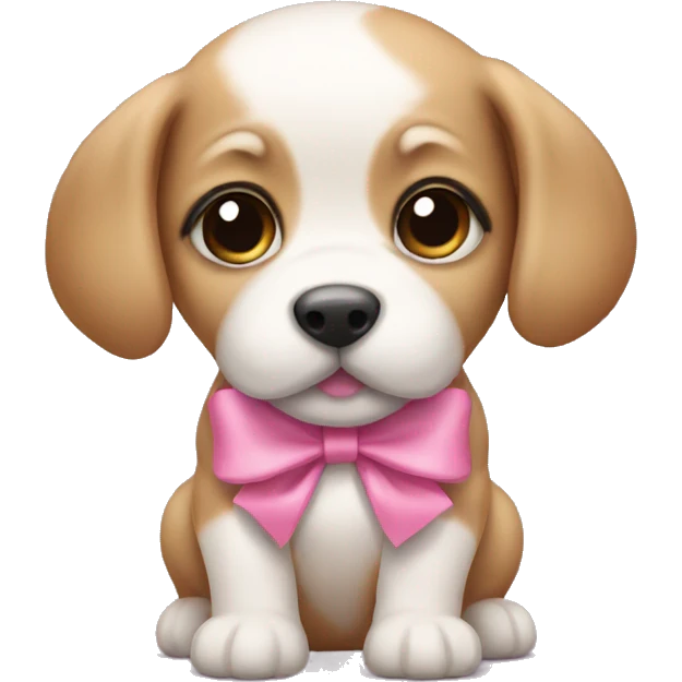  Puppy with a pink bow  emoji