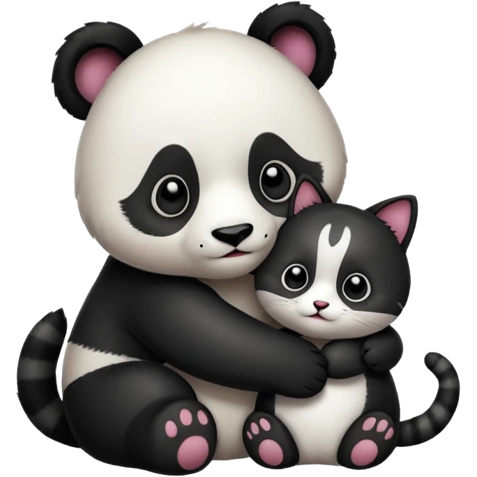 Panda hug cat emoji