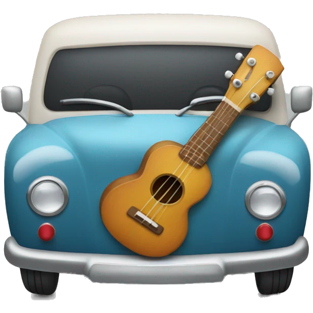 Ukelele while driving emoji