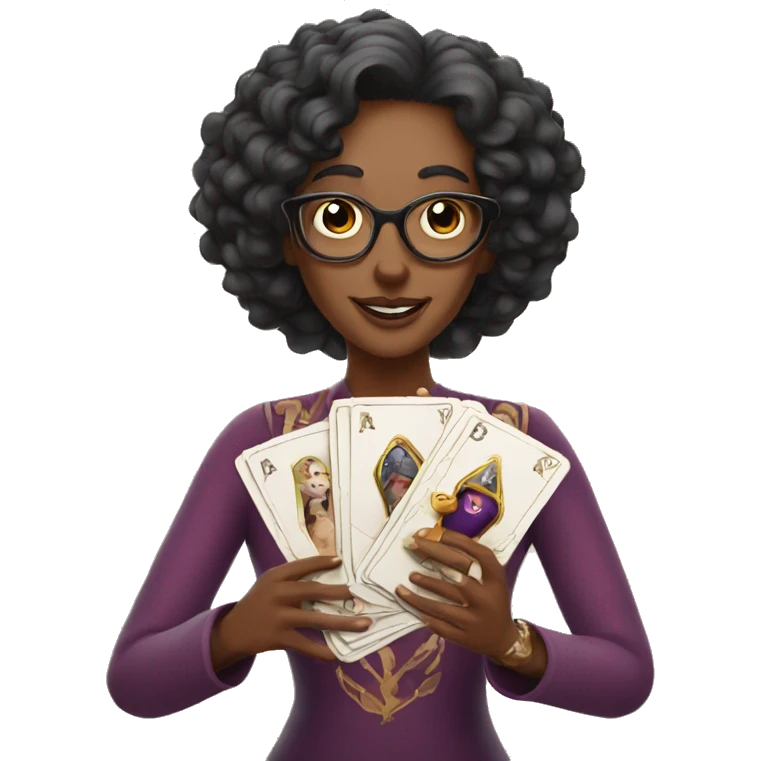 Magic Teacher with tarot cards in hands emoji