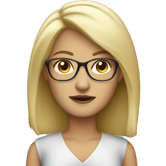 Blond female Psychologist with glasses emoji