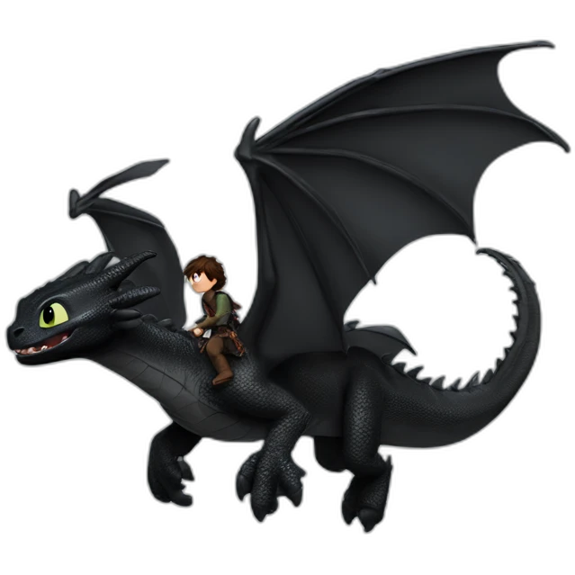 Hiccup flying on a dragon toothless high quality emoji