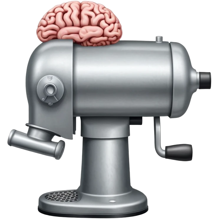 a brain going through a meat grinder emoji
