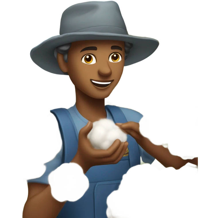 a person grabbing cotton emoji