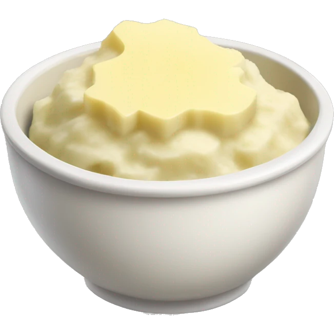 mashed potatoes in a bowl with butter emoji