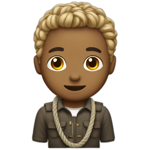 Short hair men with a rope emoji