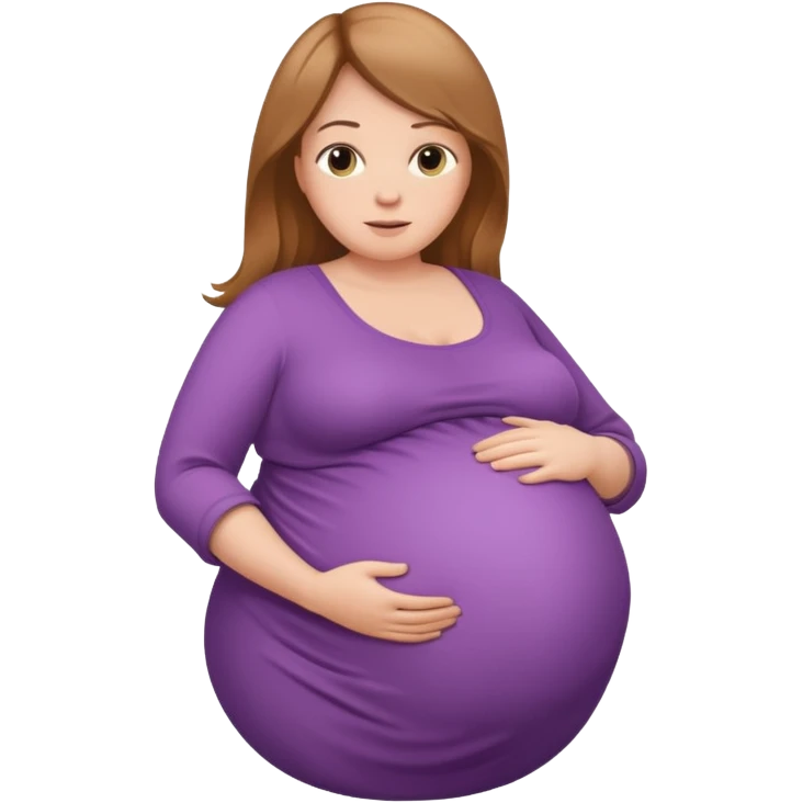very heavily pregnant overdue woman with super  huge belly emoji