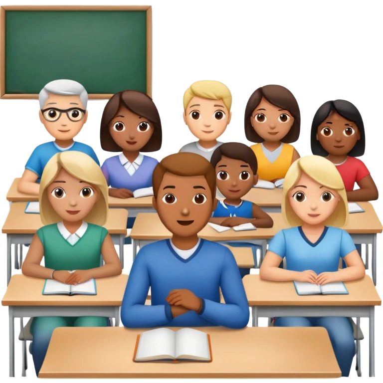 adults sitting in a classroom emoji
