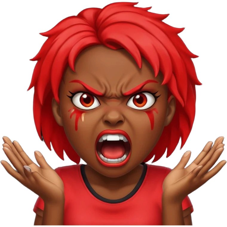 redtsion angry black girl ragebait red face emoji