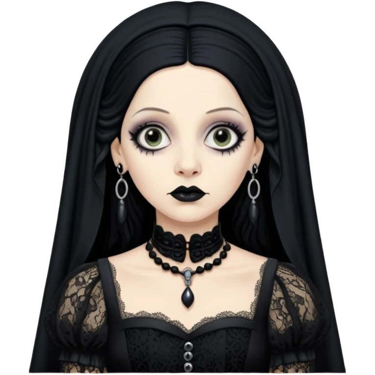 Lene Lovich like a gothic bride in dirty lace emoji