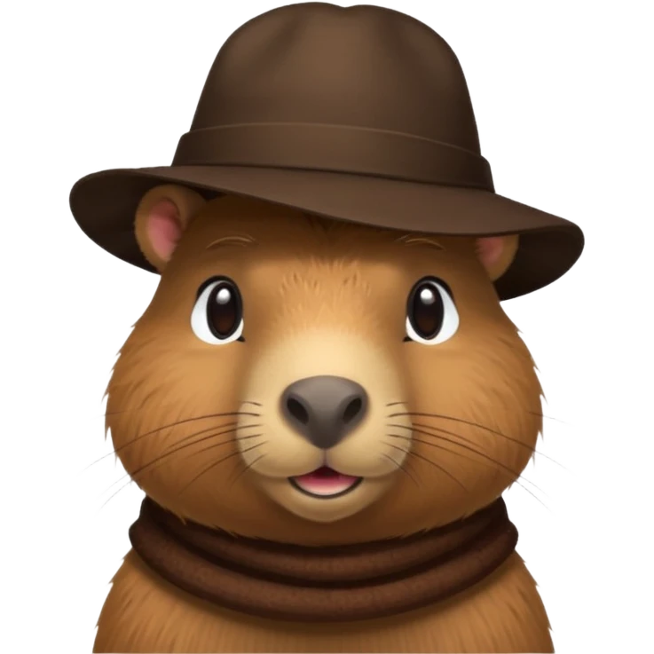 Realistisk Capybara med hat emoji