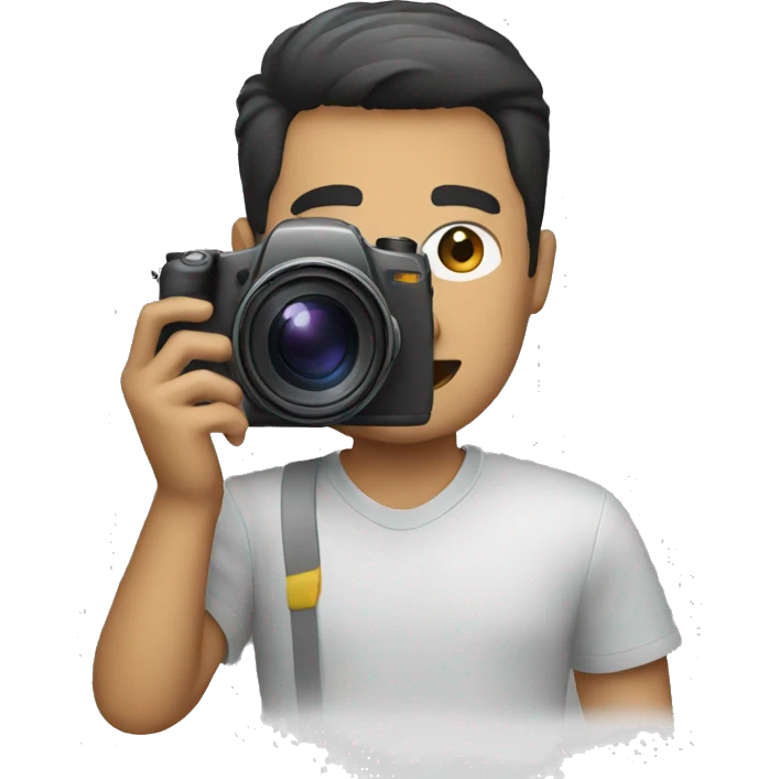 A man which holding camera emoji