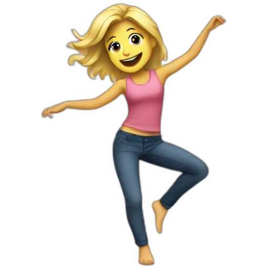 blonde girl dancing and singing in her room emoji