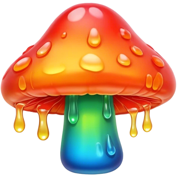 gummy neon melting mushroom  emoji