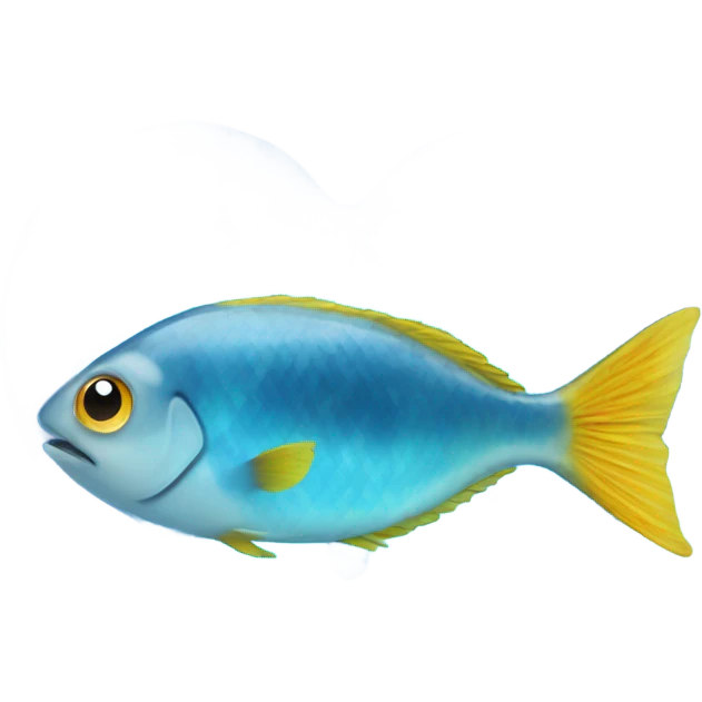 Blue clear Heart made out of water with fish swimming inside  emoji