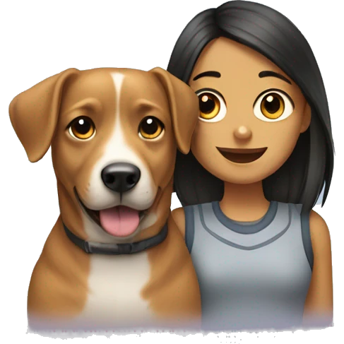 Dog and girl emoji