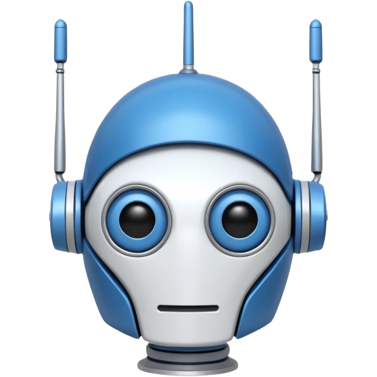 tête de robot cosmonaute bleu et blanc avec une antenne emoji