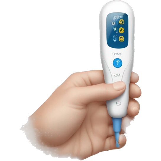 diabetes device realistic with hand emoji