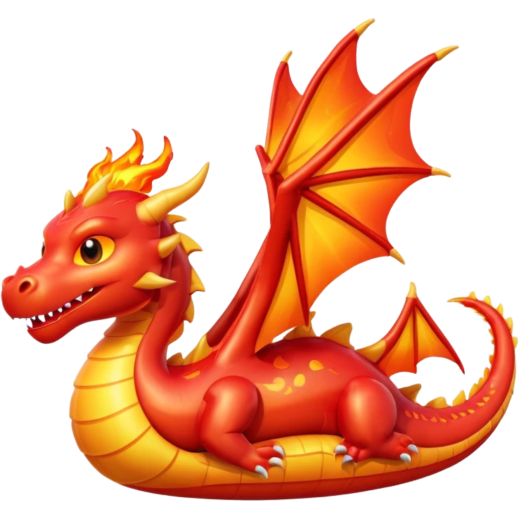Dragon Float with Fire Design emoji