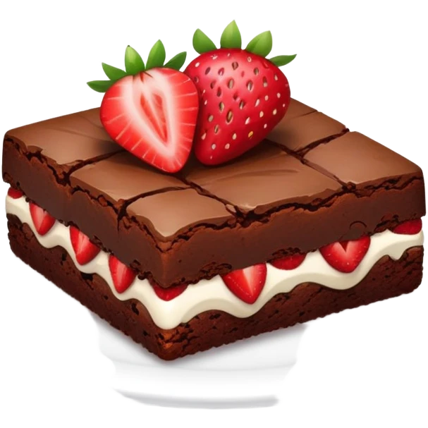 brownie with strawberry emoji