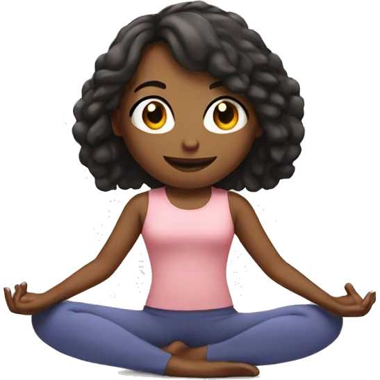 girl with bob doing yoga emoji