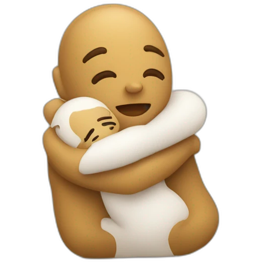 salamèche qui fait un calin avec évoli emoji