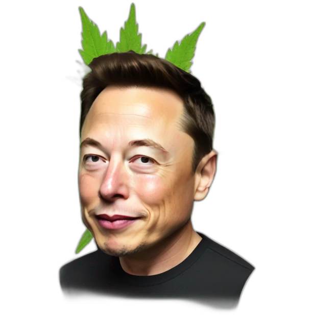 elon musk high on weed emoji