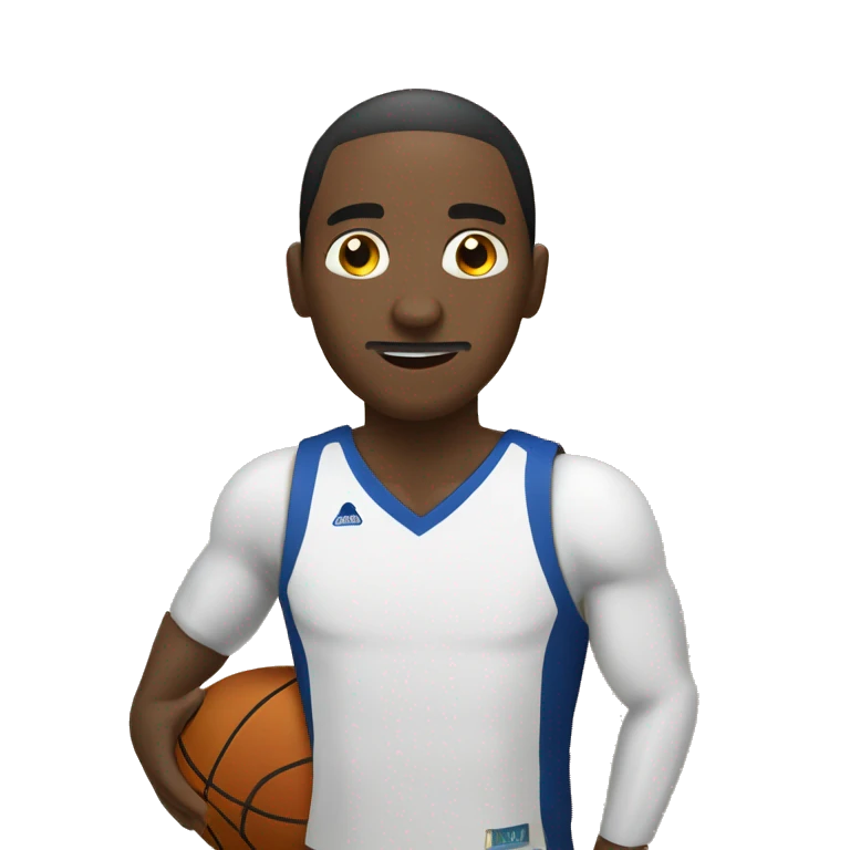 una persona con discapacidad visual, jugando basket  emoji