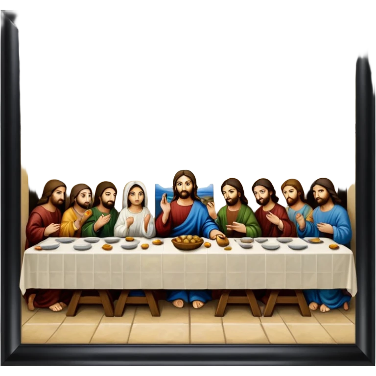 the last supper in painting frame
















 emoji