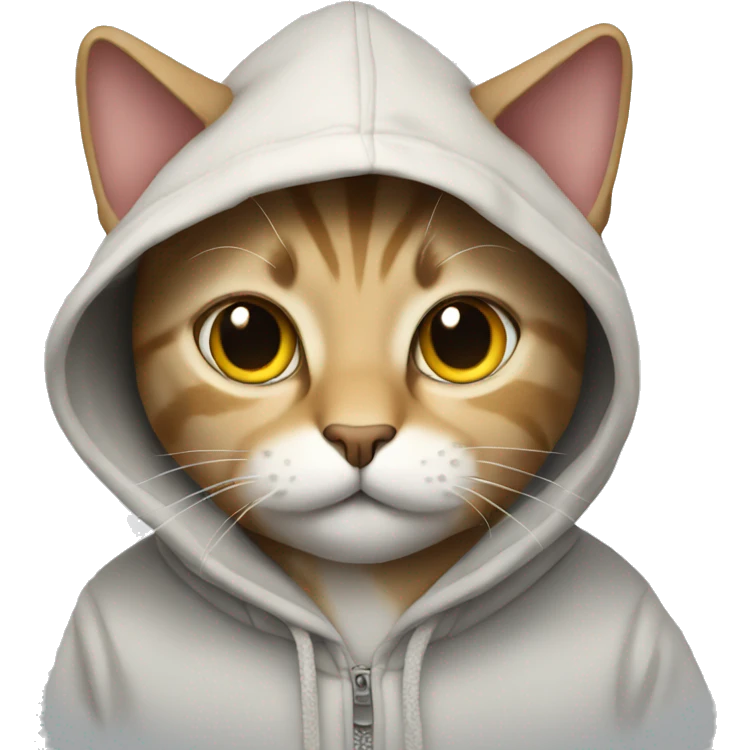 Cat wearing a hoodie emoji