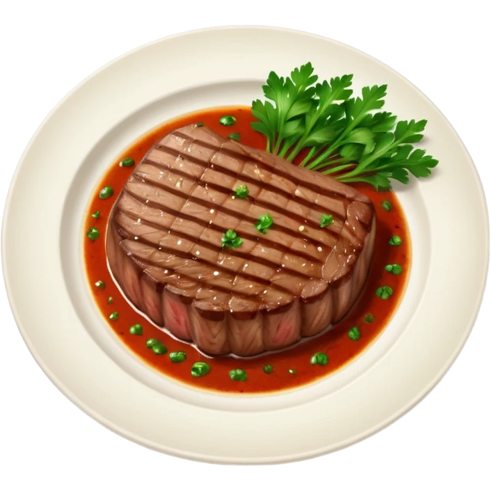 plate of steak, top down camera emoji