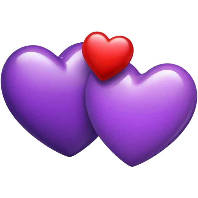 Red and purple hearts beside each other  emoji