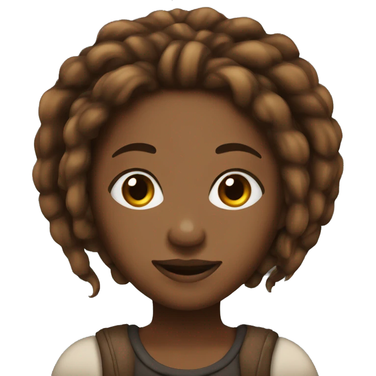 black caramel skin girl emoji with brown dreadlocks   emoji