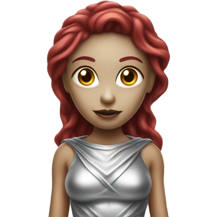alien red female in silver dress emoji