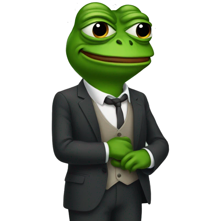 Pepe wearing a suit emoji