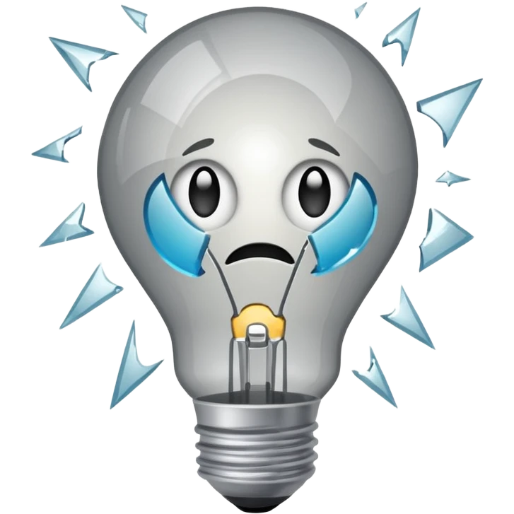 grey light bulb like 💔 emoji