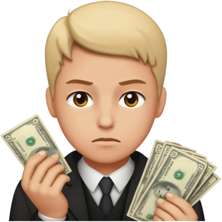 pessoa pensamento de money emoji
