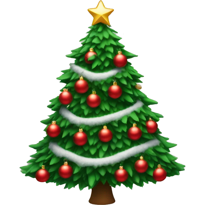 Christmas tree with red ornaments emoji