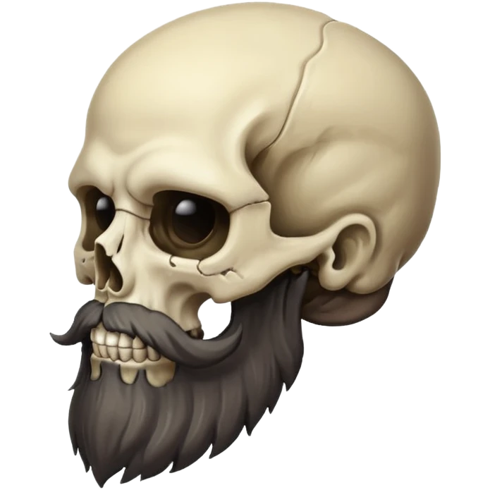 Weird skull with beard  side view emoji