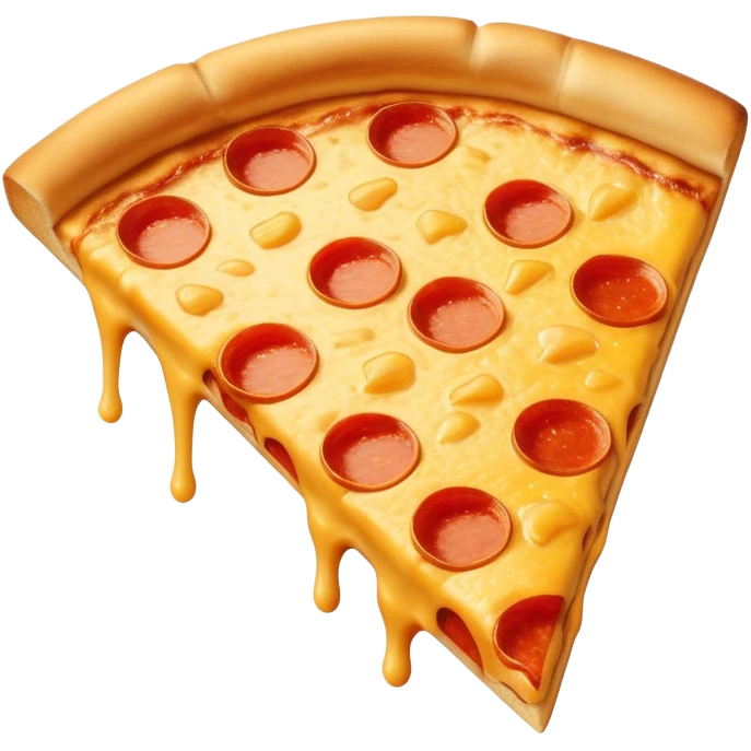 golden pizza slice with shiny gold cheese and crust emoji