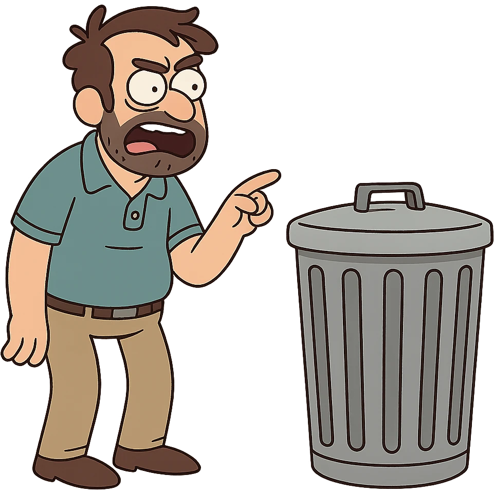 flat design style trashcan emoji